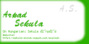 arpad sekula business card